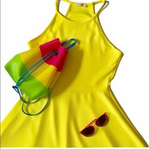 Bright Yellow Summer Skater Dress